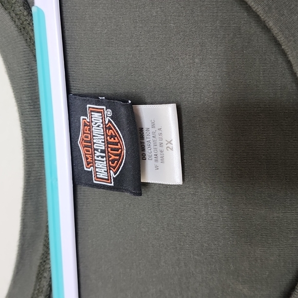 Harley  Davidson  long sleeve  top with front pocket  size 2x - Picture 4 of 7